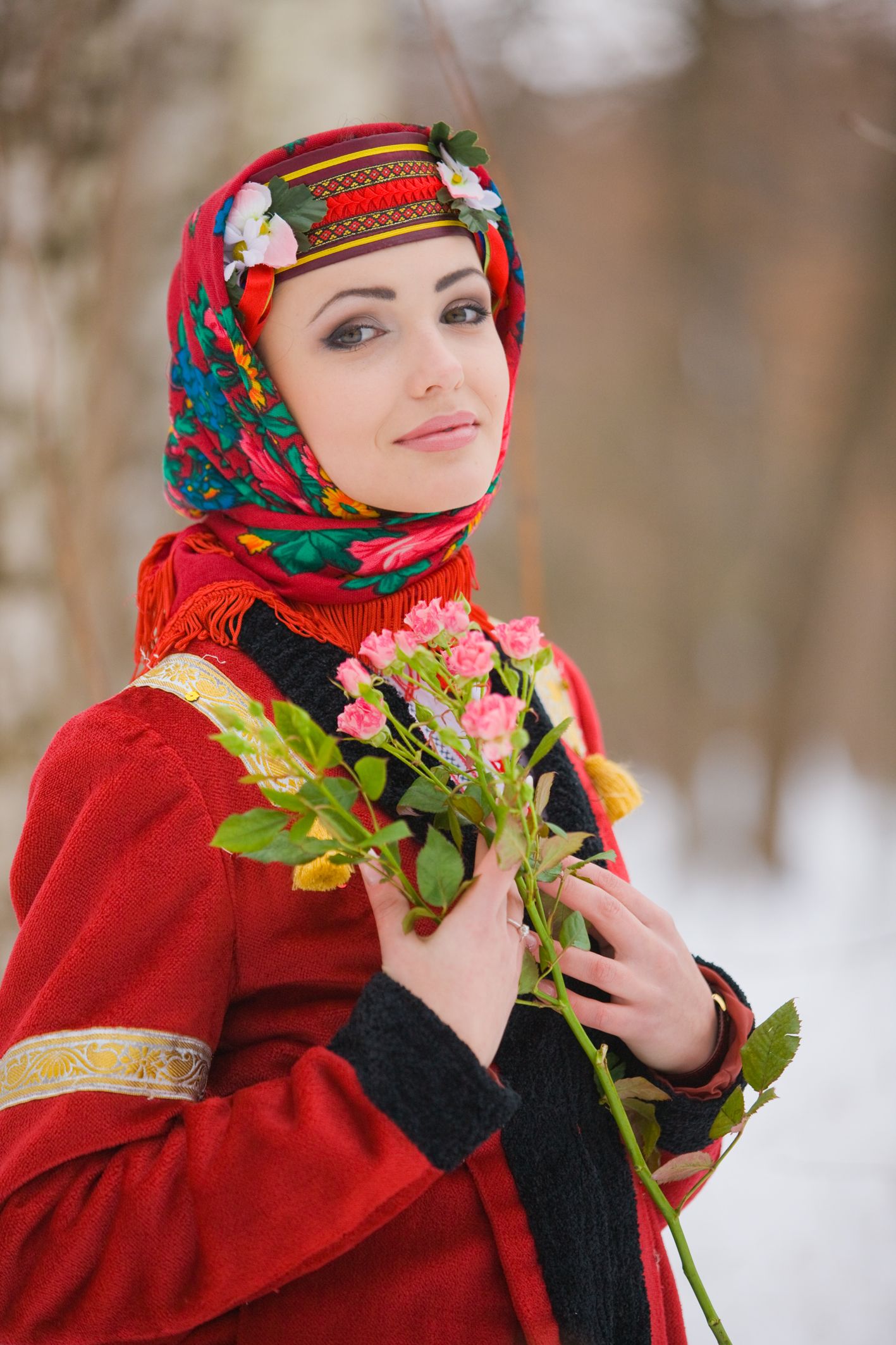 Sexy girl Girls in Slavic costumes in Banbu