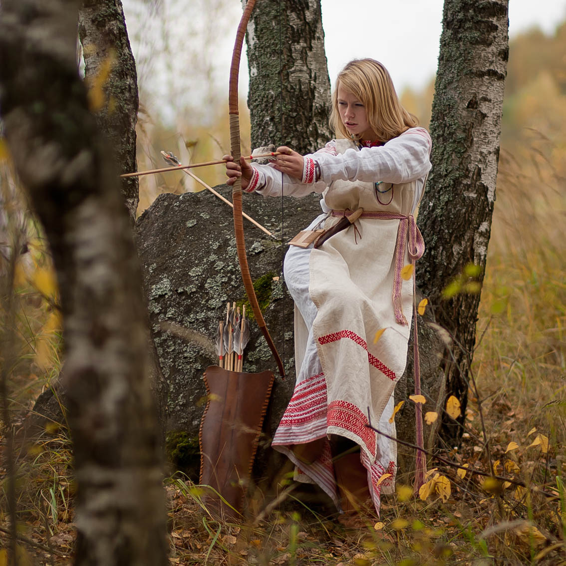 Sexy photo Girls in Slavic costumes in Banbu